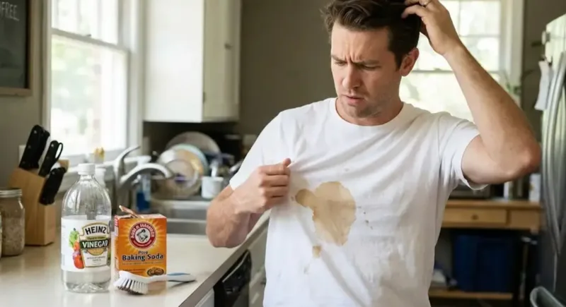 Kết hợp baking soda với nước rửa chén có thể tăng hiệu quả xử lý vết dầu mỡ cứng đầu trên vải thông dụng.